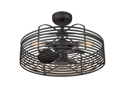 23.5''  Blades Matte Black  Indoor DC Fandelier With Wall Control