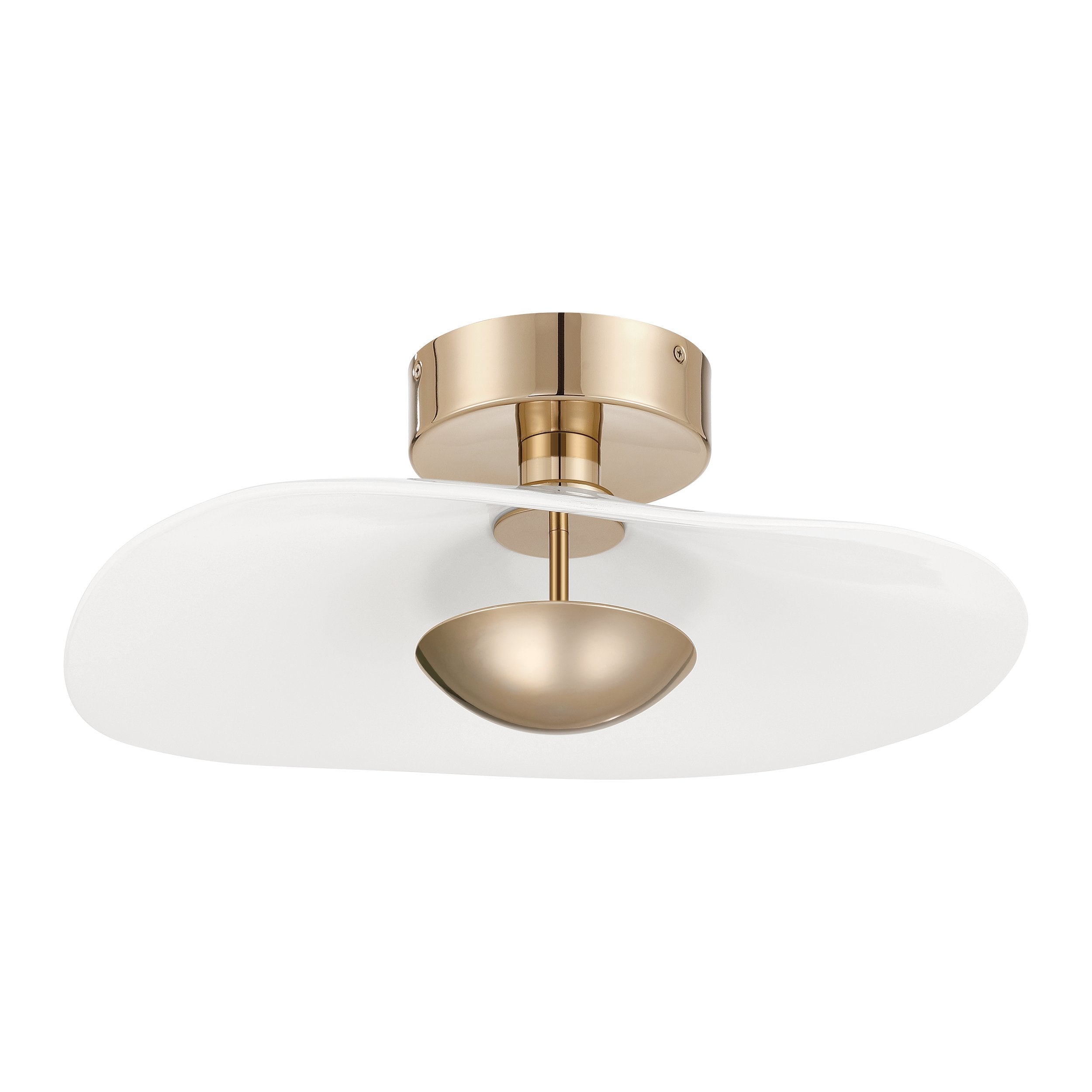 Novella 18-inch Polished Gold LED Convertible Pendant with White Glazed Ceramic Shade