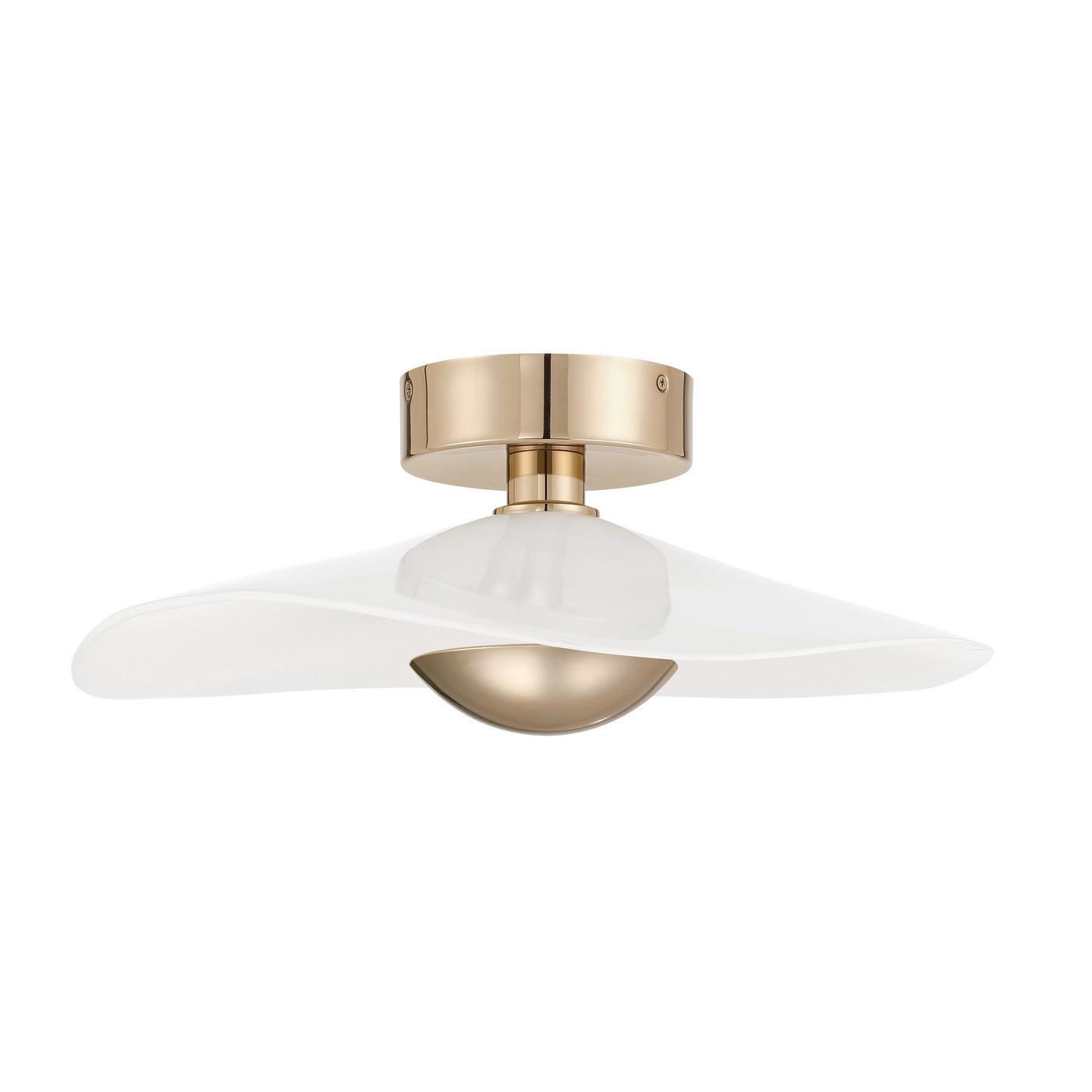 Novella 18-inch Polished Gold LED Convertible Pendant with White Glazed Ceramic Shade