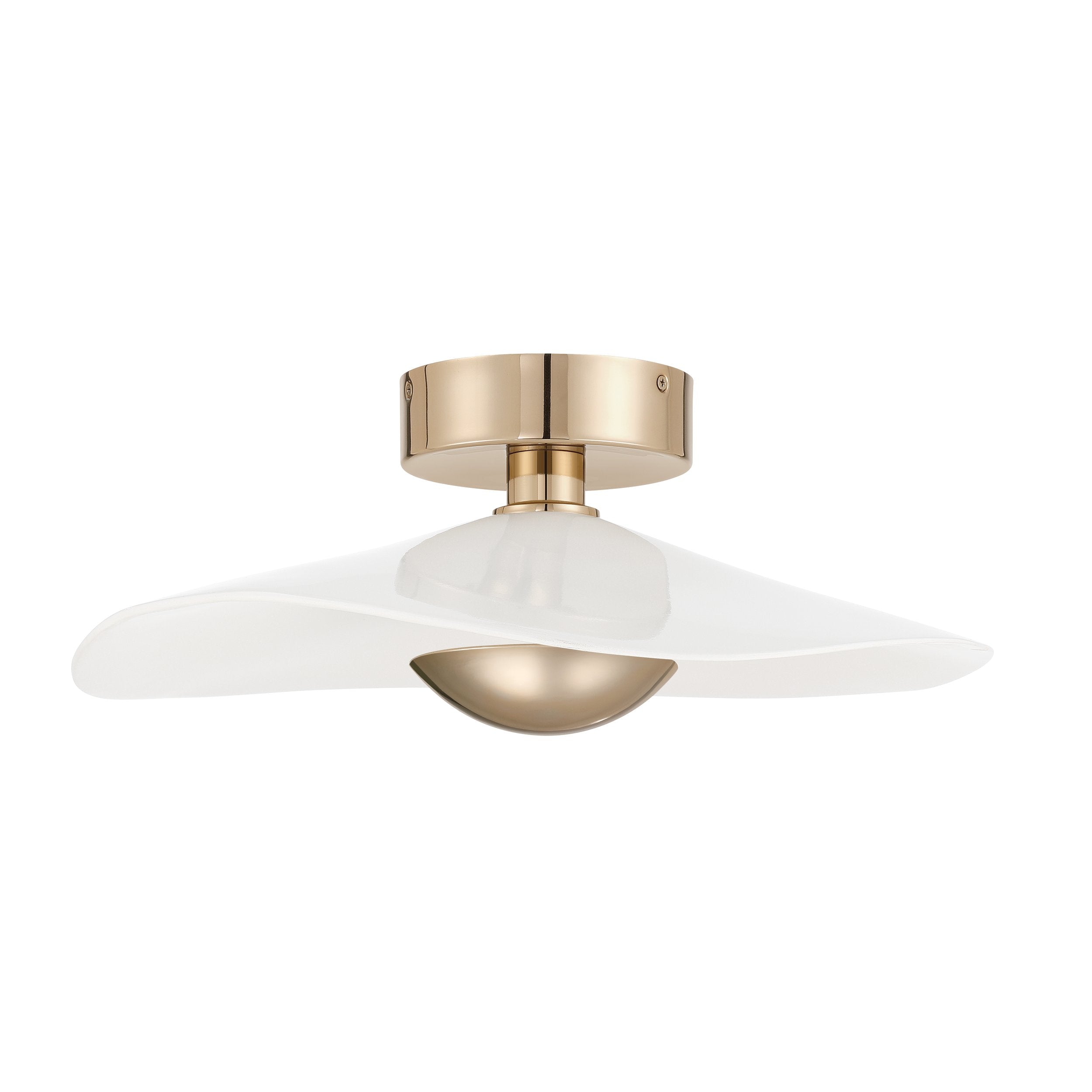 Novella 18-inch Polished Gold LED Convertible Pendant with White Glazed Ceramic Shade