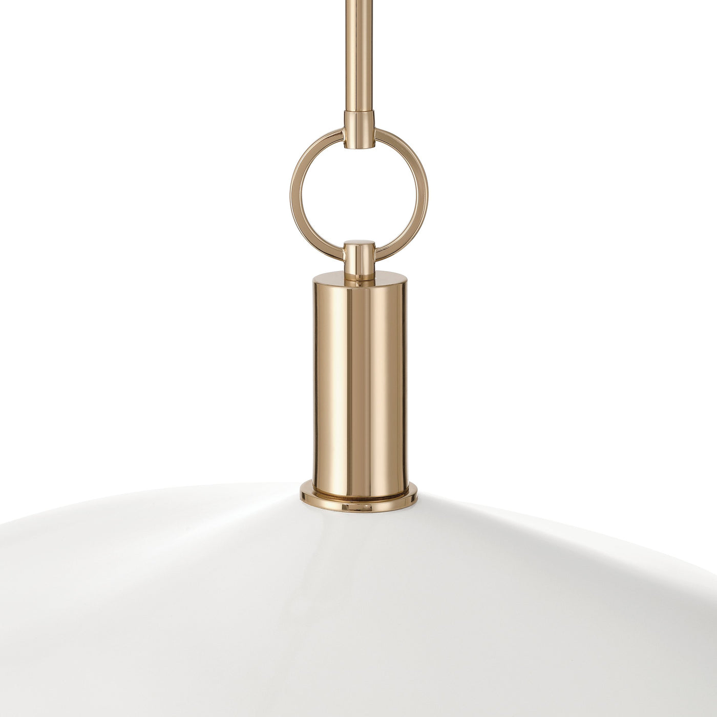 Novella 18-inch Polished Gold LED Convertible Pendant with White Glazed Ceramic Shade