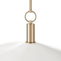Novella 18-inch Polished Gold LED Convertible Pendant with White Glazed Ceramic Shade