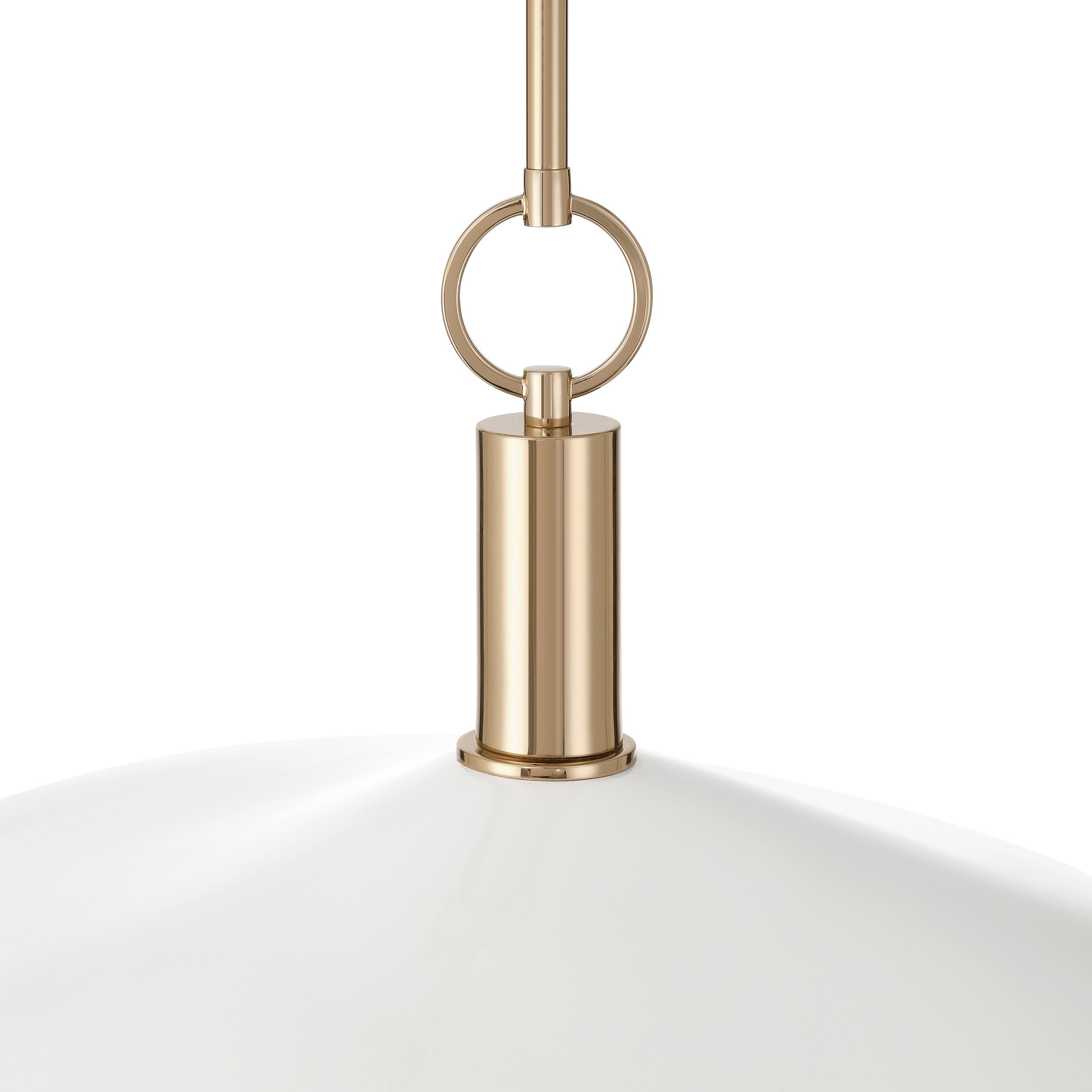Novella 18-inch Polished Gold LED Convertible Pendant with White Glazed Ceramic Shade