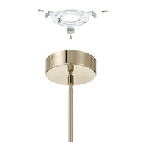 Novella 18-inch Polished Gold LED Convertible Pendant with White Glazed Ceramic Shade