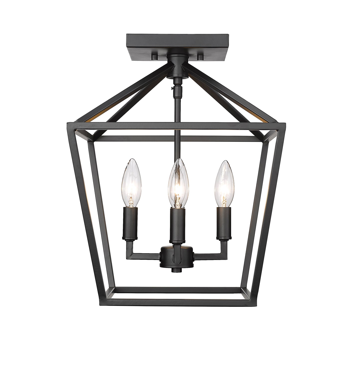 14.25'' Corona Matte Black 4 Light Semi-Flush Mount