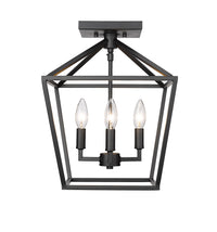 14.25'' Corona Matte Black 4 Light Semi-Flush Mount