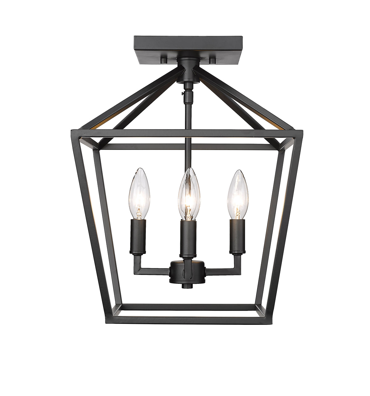 14.25'' Corona Matte Black 4 Light Semi-Flush Mount