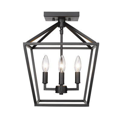 14.25'' Corona Matte Black 4 Light Semi-Flush Mount
