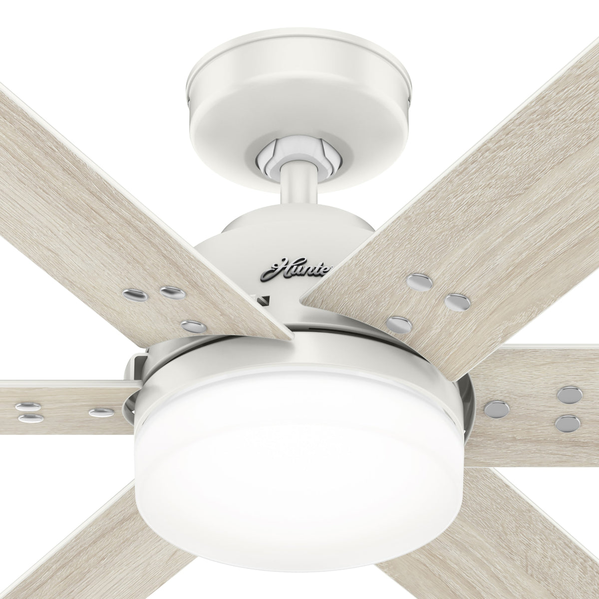 44 inch Pacer Fresh White Ceiling Fan with LED Light Kit and Handheld Remote