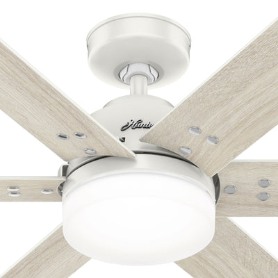 44 inch Pacer Fresh White Ceiling Fan with LED Light Kit and Handheld Remote
