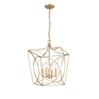 22'' Tracy Painted Modern Gold 4 Light Pendant
