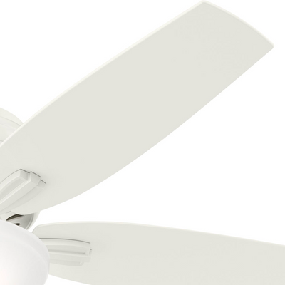 52 inch Newsome Fresh White Low Profile Ceiling Fan with LED Light Kit and Pull Chain