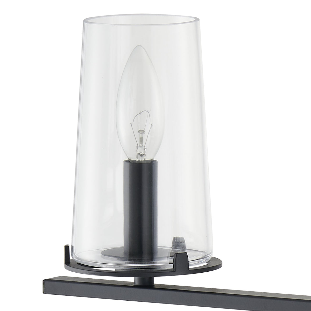 Jared 24-inch 3-light Matte Black Vanity Light with Clear Glass Shades