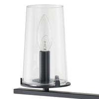 Jared 24-inch 3-light Matte Black Vanity Light with Clear Glass Shades