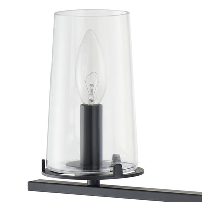Jared 24-inch 3-light Matte Black Vanity Light with Clear Glass Shades