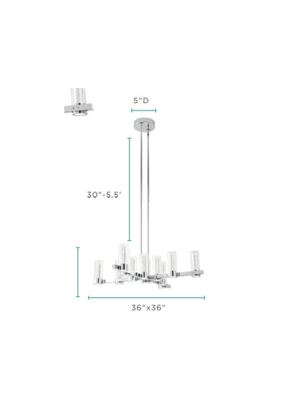 Victory 12 Light Chandelier | Chrome