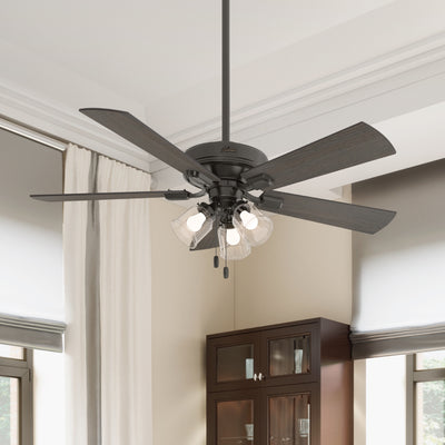 52 inch Crestfield Noble Bronze Ceiling Fan with LED Light Kit and Pull Chain