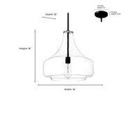 16'' Madelynn Matte Black 1 Light Pendant