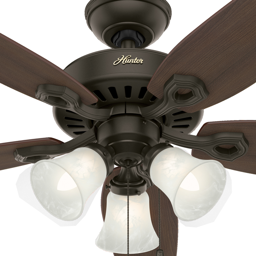 52 inch Builder New Bronze Ceiling Fan with LED Light Kit and Pull Chain