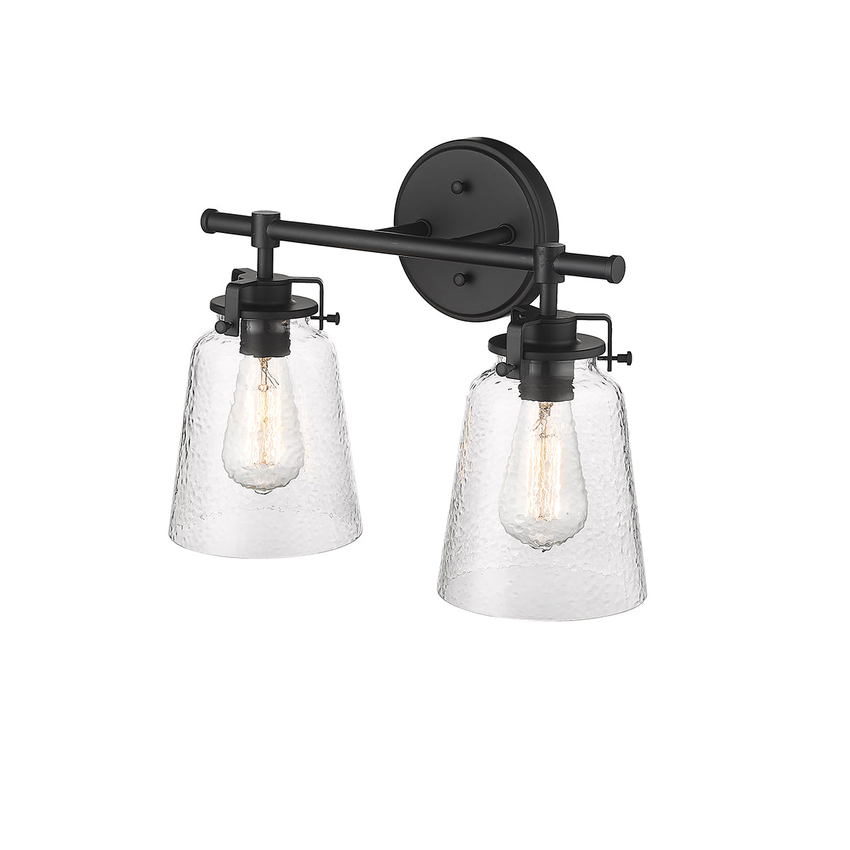 15.9'' Amberose Matte Black 2 Light Bath Vanity