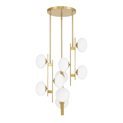 Julep 22-inch 9-light Brushed Gold Chandelier with Opal Glass Shades