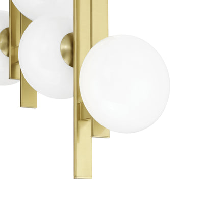 Julep 22-inch 9-light Brushed Gold Chandelier with Opal Glass Shades
