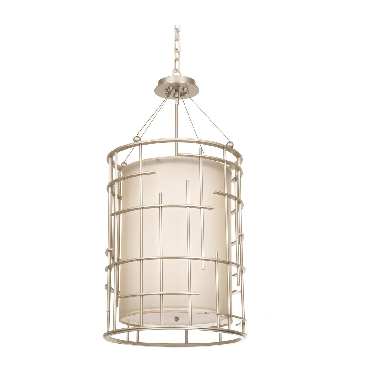 34'' Atelier 8 Light Tarnished Silver Chandelier
