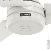 52 inch Cassius Fresh White Damp Rated Ceiling Fan and Pull Chain