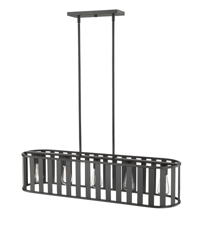 8.75'' Stella Matte Black 5 Light Linear Chandelier