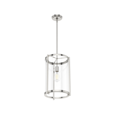 Astwood 11.5-inch 1-light Polished Nickel Pendant with Clear Glass
