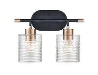 14'' Renitta Matte Black/Modern Gold 2 Light Bath Vanity
