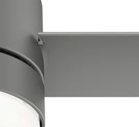 44 inch Gilmour Matte Silver Low Profile Damp Rated Ceiling Fan with LED Light Kit and Handheld Remote