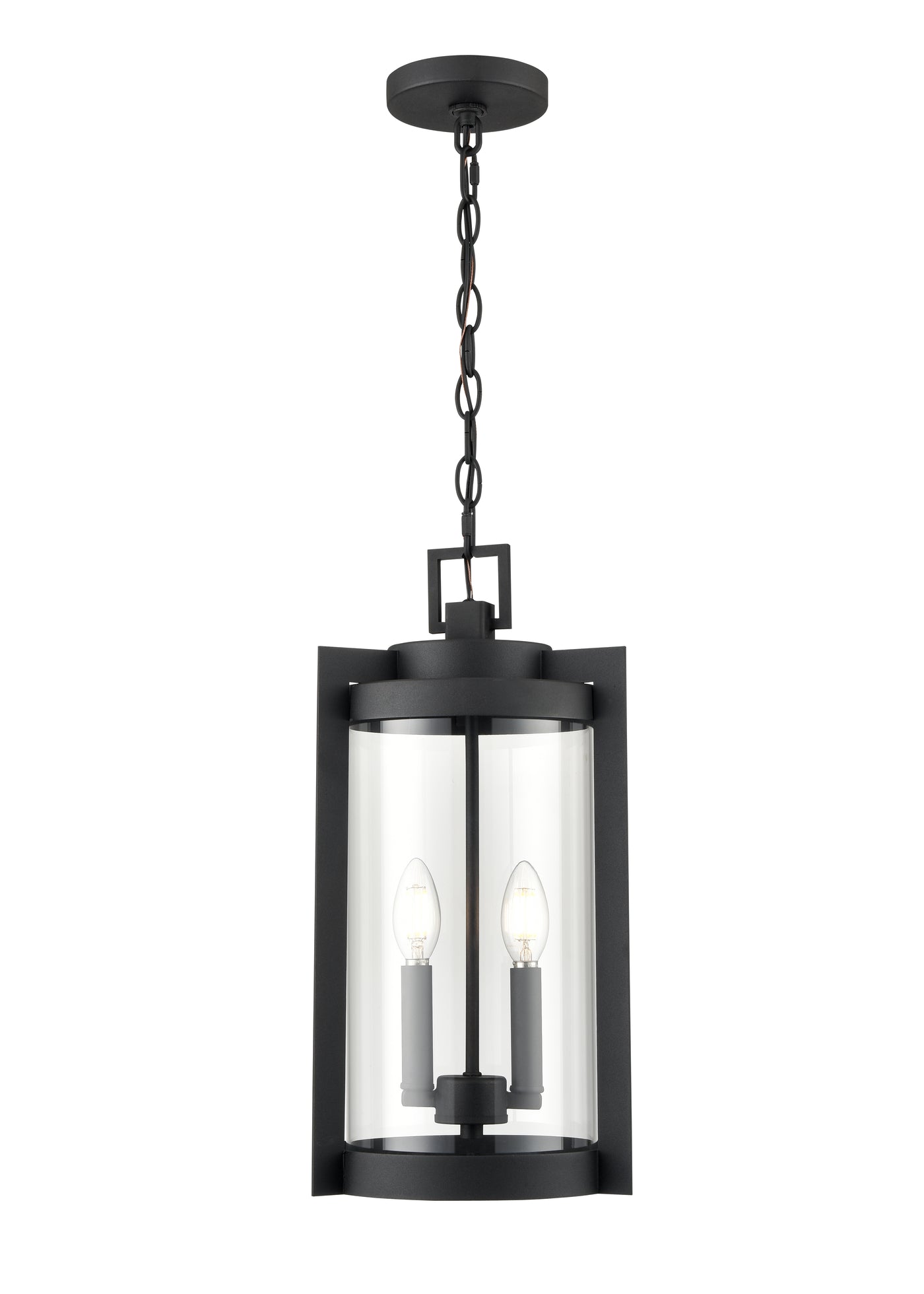 18'' Ellway Textured Black 2 Light Hanging Lantern