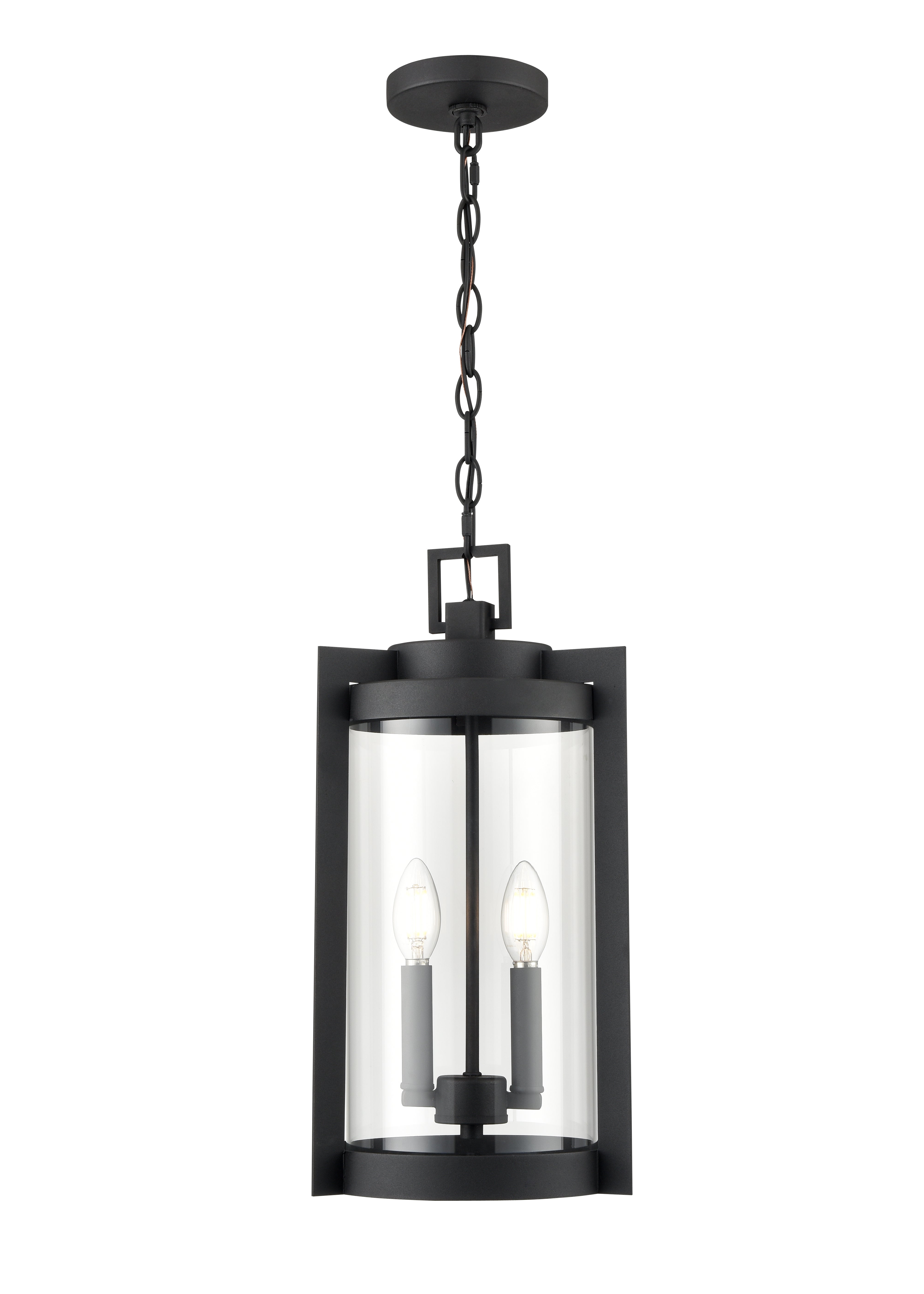 18'' Ellway Textured Black 2 Light Hanging Lantern