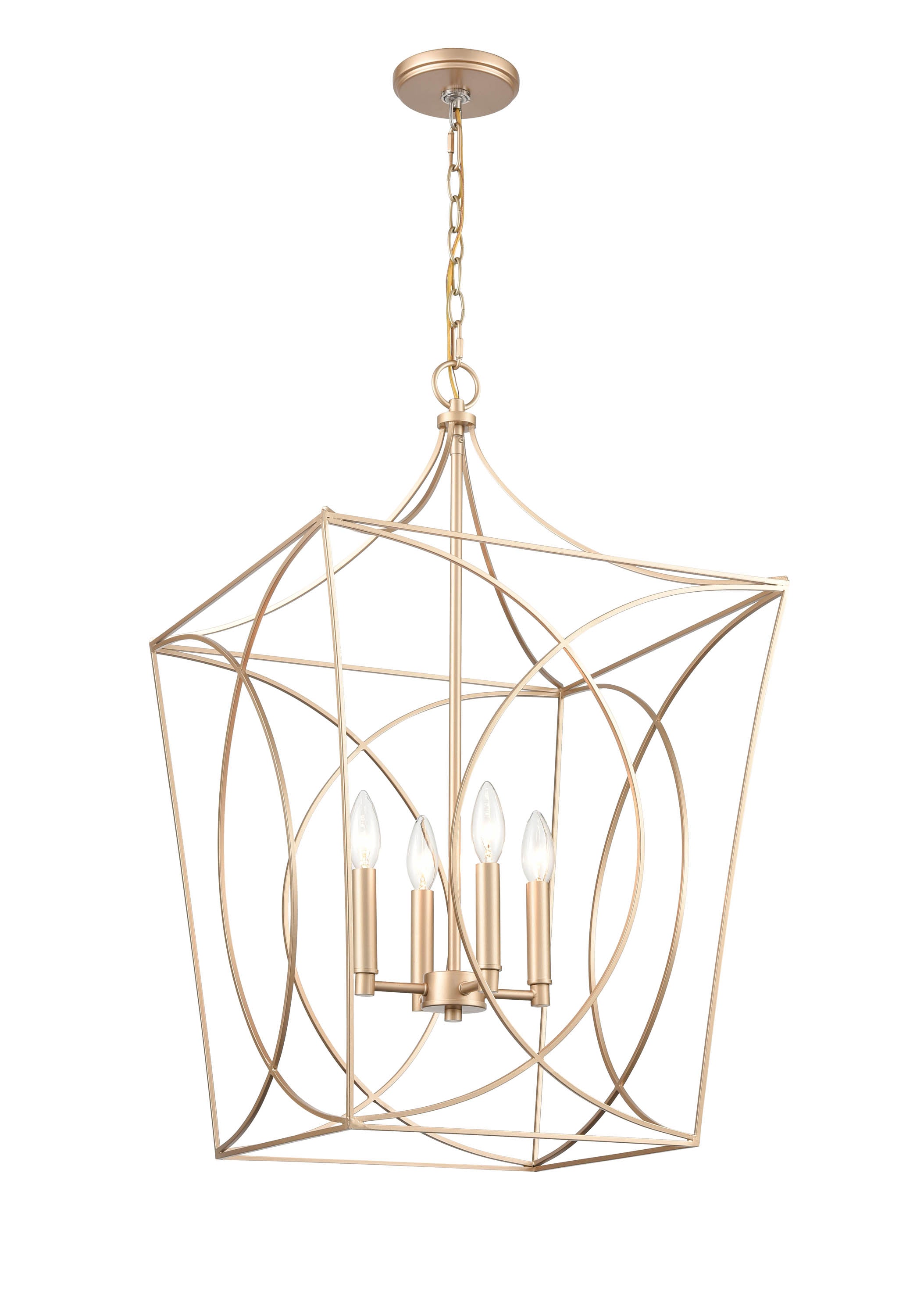 30.5'' Tracy Painted Modern Gold 4 Light Pendant
