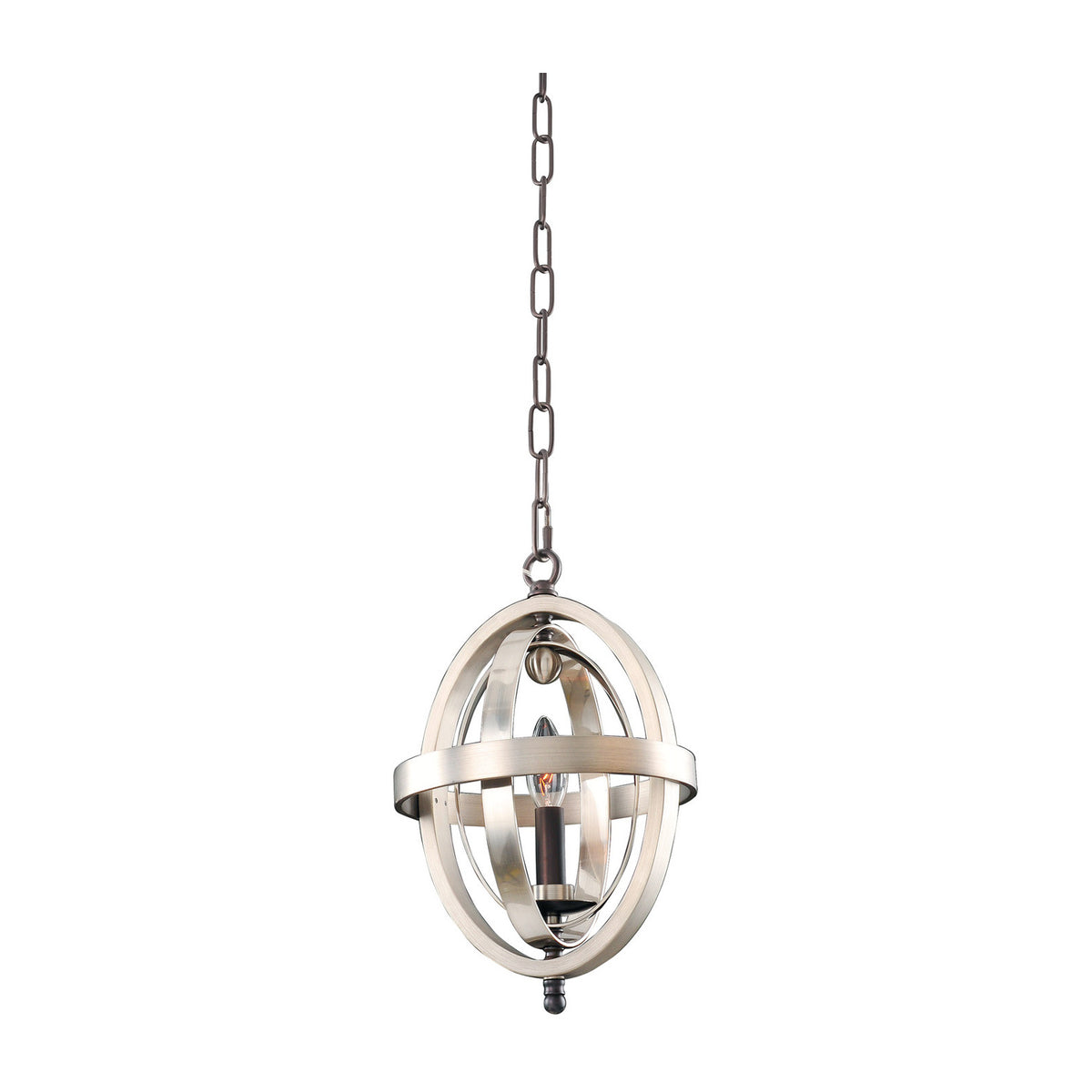 14'' Rothwell 1 Light Polished Satin Nickel Pendant