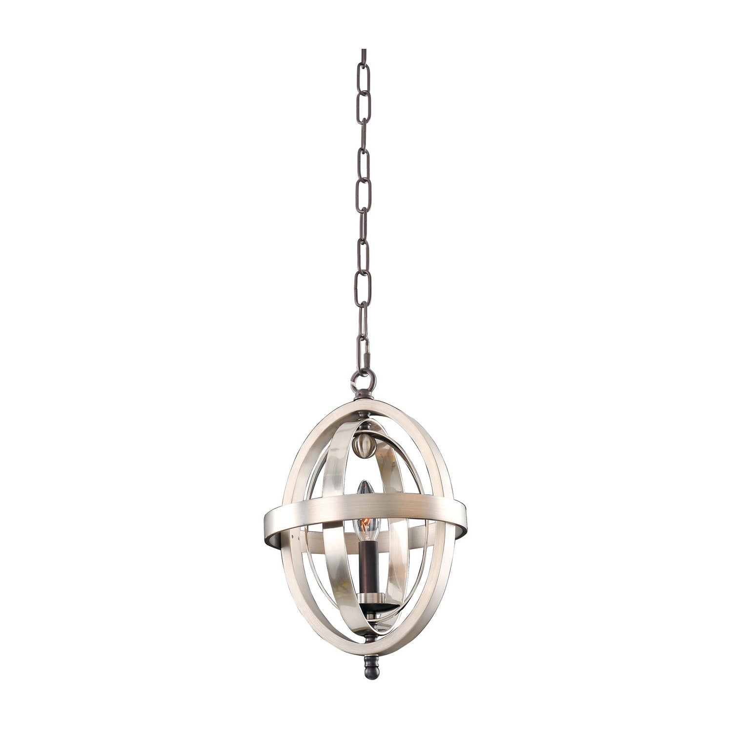14'' Rothwell 1 Light Polished Satin Nickel Pendant