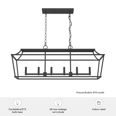 Laurel Ridge 42-inch 6-light Natural Black Iron Linear Chandelier