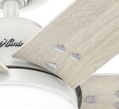 44 inch Pacer Fresh White Ceiling Fan with LED Light Kit and Handheld Remote