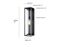 20-inch Caleb Textured Black 1-Light Outdoor Wall Sconce