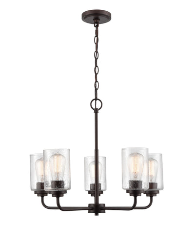 18.75'' Moven Rubbed Bronze 5 Light Chandelier
