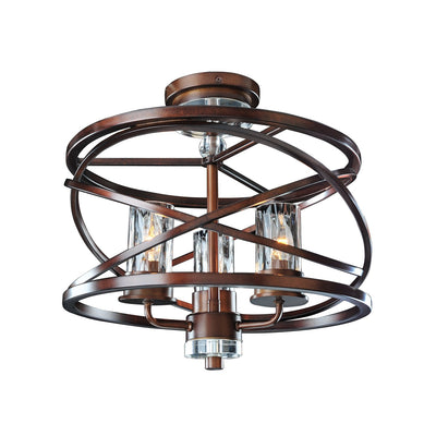 16'' Eternity 3 Light Etruscan Bronze Semi-Flush Mount