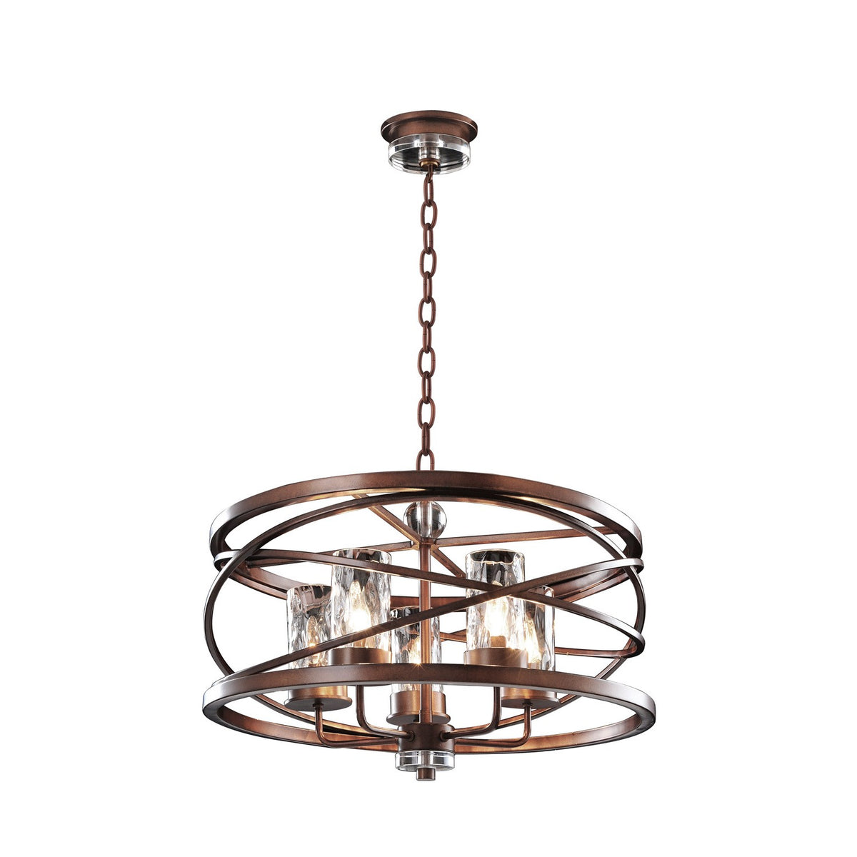 19'' Eternity 5 Light Etruscan Bronze Chandelier