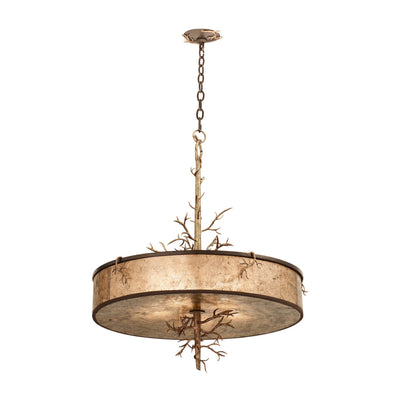 34'' Oakham 5 Light Antique Bronze w/ Antique Gold Pendant