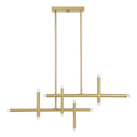 Manhattan 48-inch 12-light Brushed Gold LED Chandelier with Rotating Arms