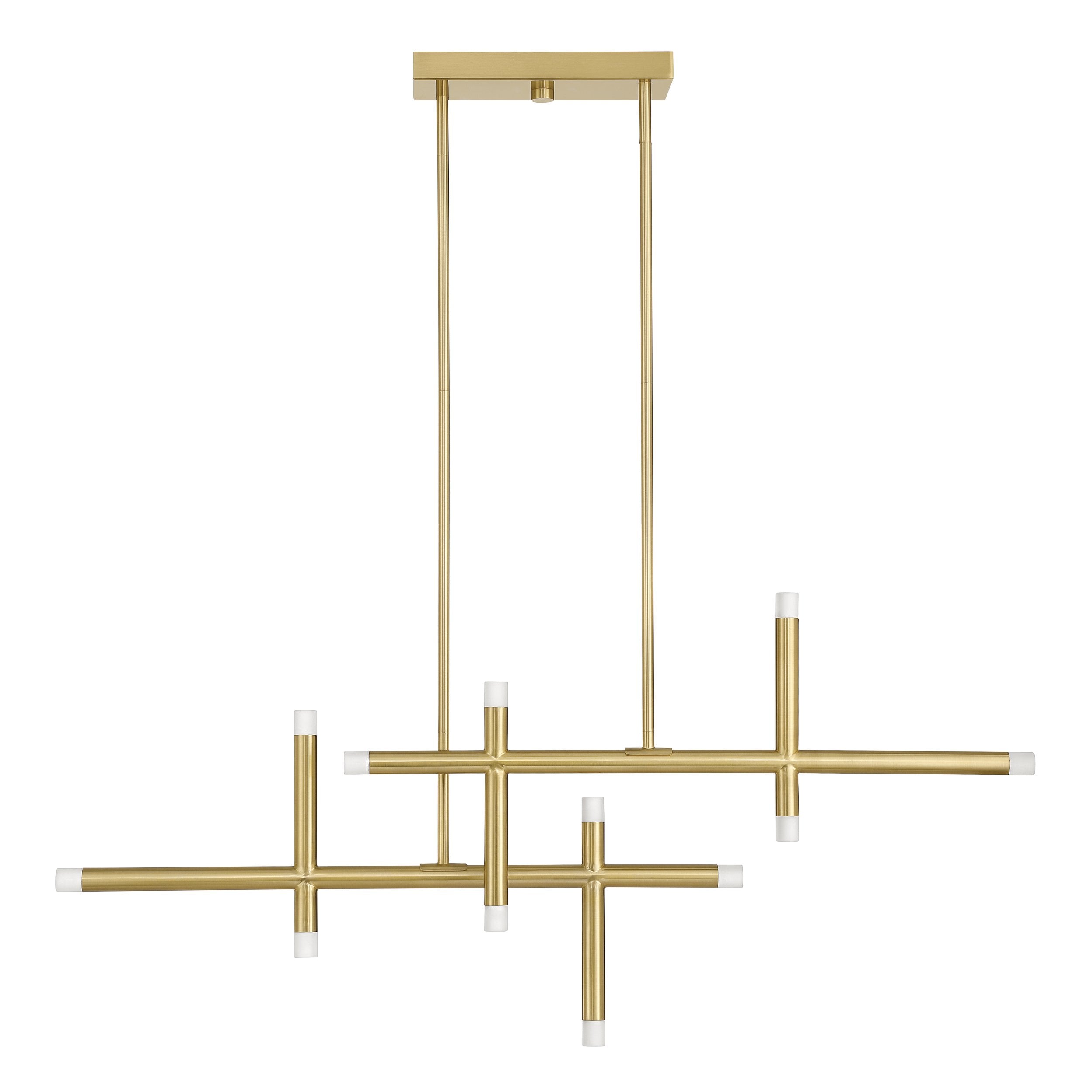 Manhattan 48-inch 12-light Brushed Gold LED Chandelier with Rotating Arms
