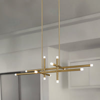 Manhattan 48-inch 12-light Brushed Gold LED Chandelier with Rotating Arms