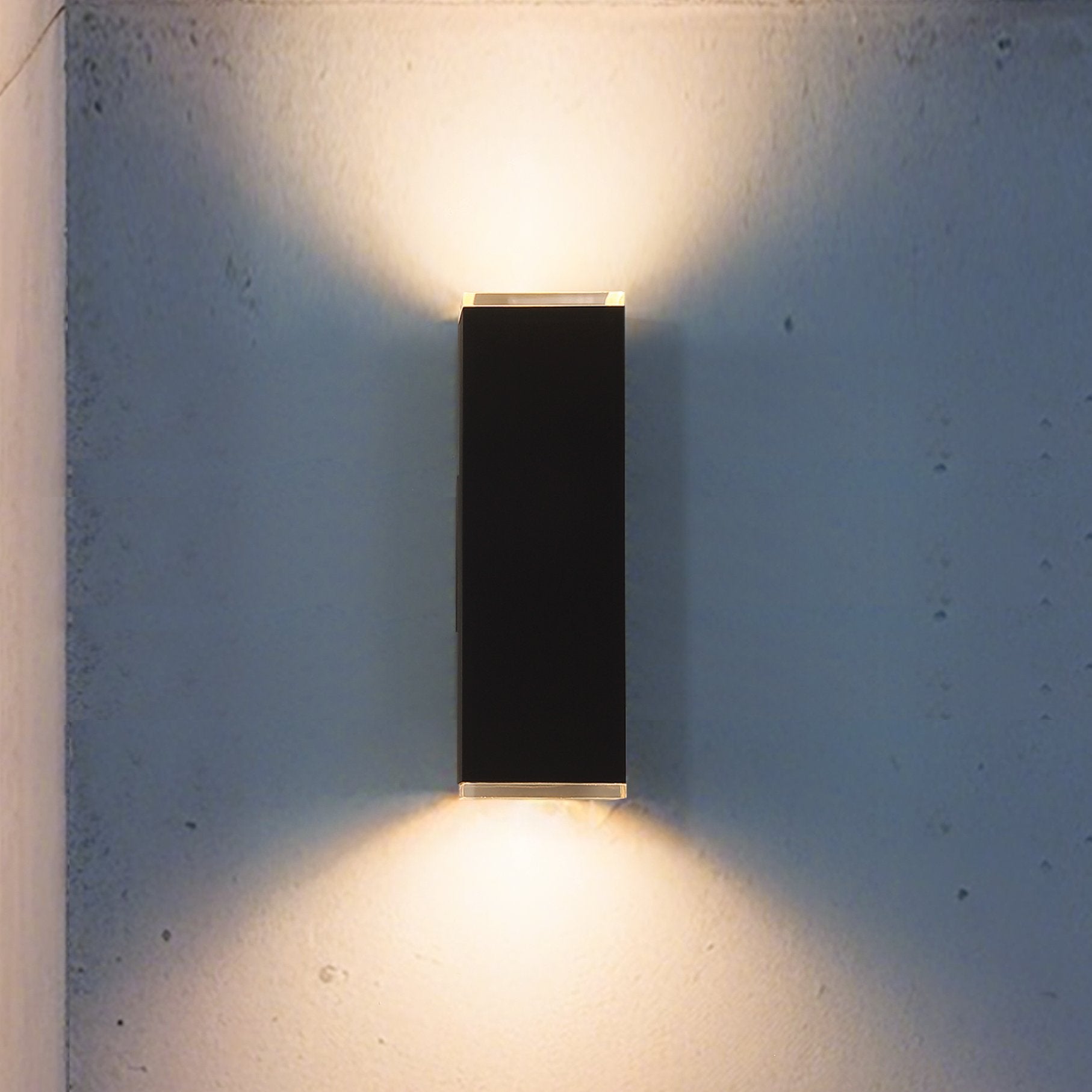 Jasper 14-inch 2-light Textured Black LED Exterior Wall Sconce