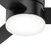 52 inch Minimus Matte Black Low Profile Ceiling Fan with LED Light Kit and Handheld Remote