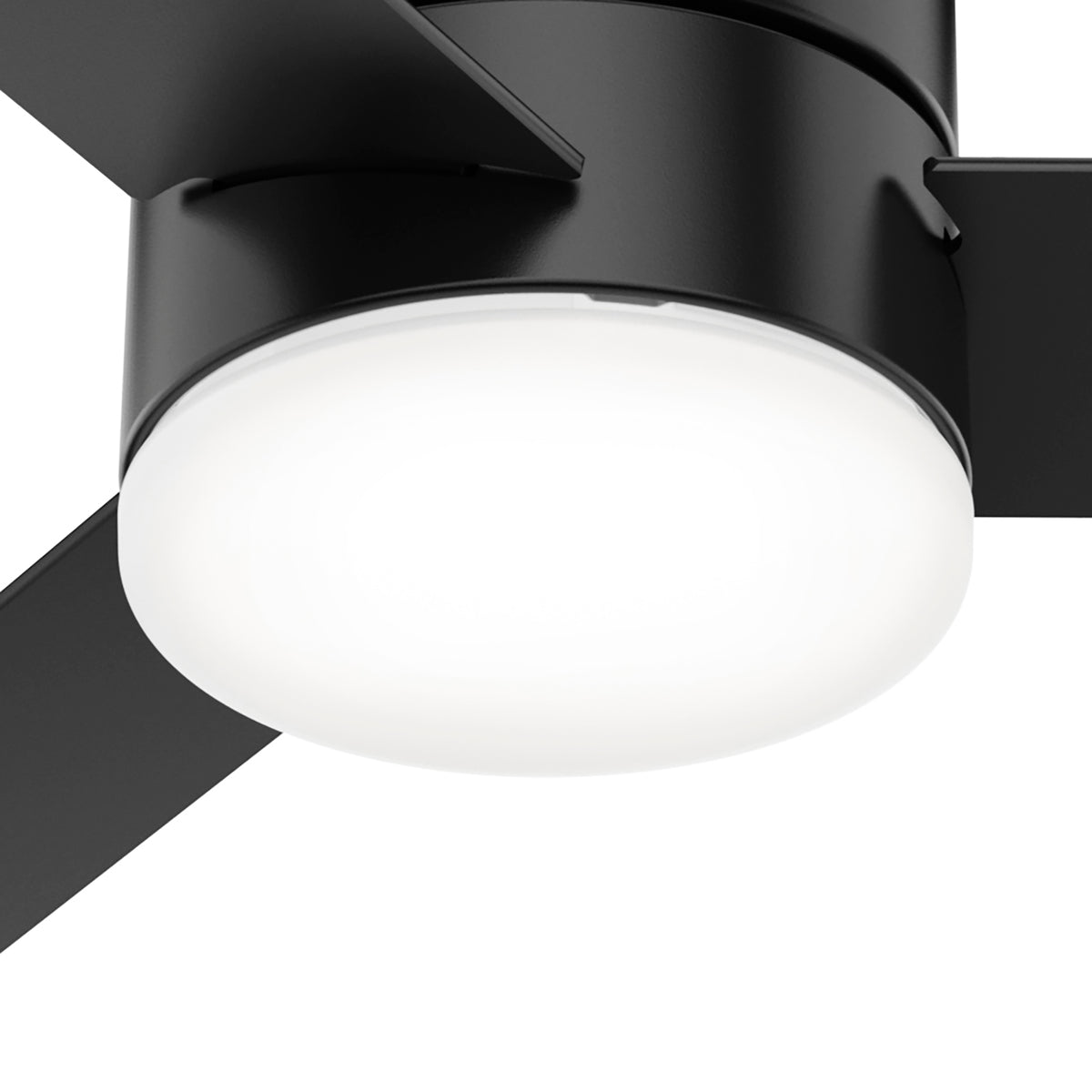 52 inch Minimus Matte Black Low Profile Ceiling Fan with LED Light Kit and Handheld Remote